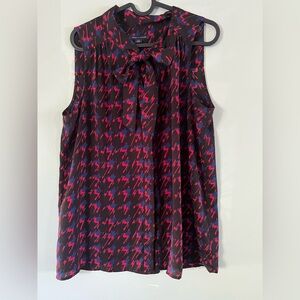 Tommy Hilfiger Red and Black Sleeveless Blouse